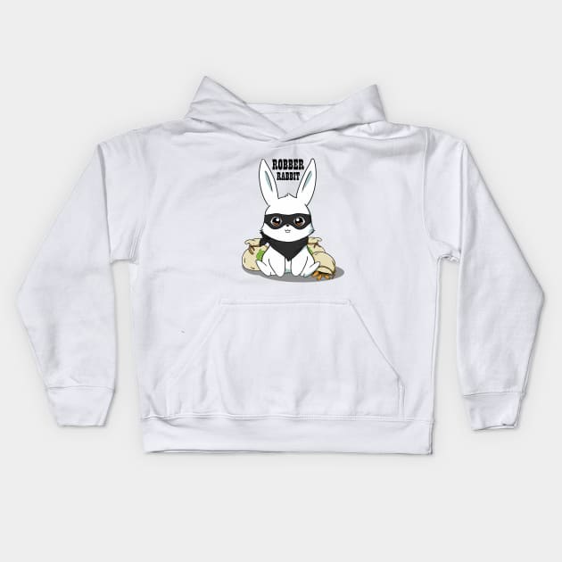 Robber Rabbit Kids Hoodie by AshStore